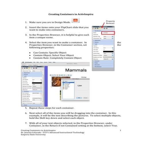 Creating Containers in ActivInspire