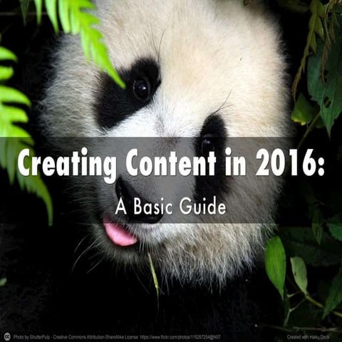Creating content  2016