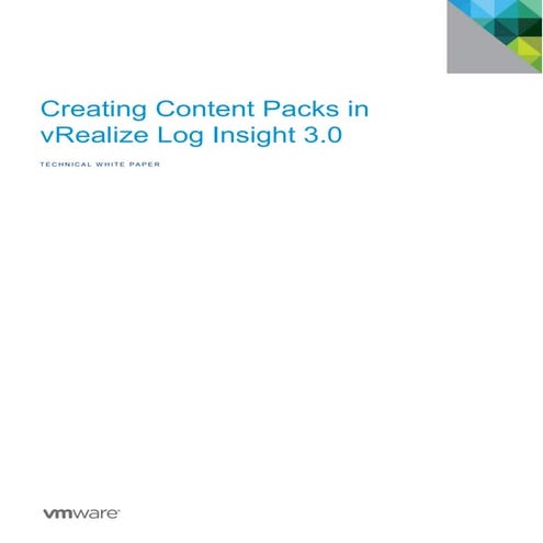 Creating content packs in VMware LogInsight