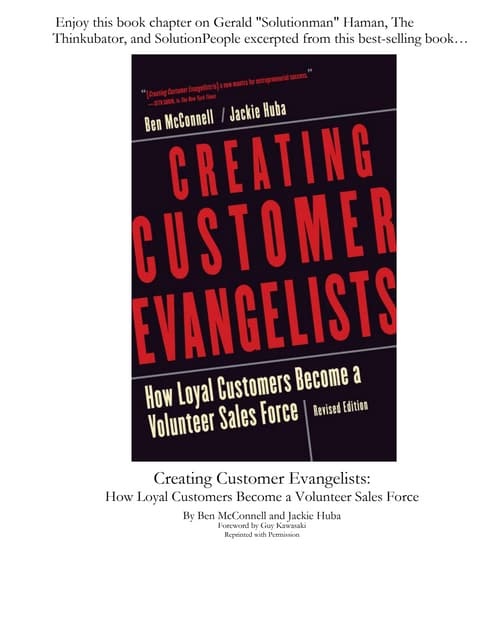 How Solutionman Created SolutionPeople (book chapter from Creating Customer Evangelists)