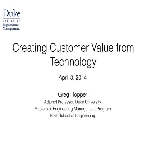 Creating customer value from technology