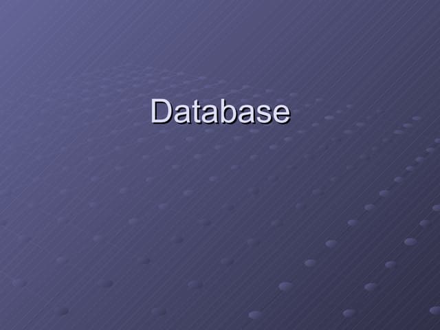 Creating Database 2010