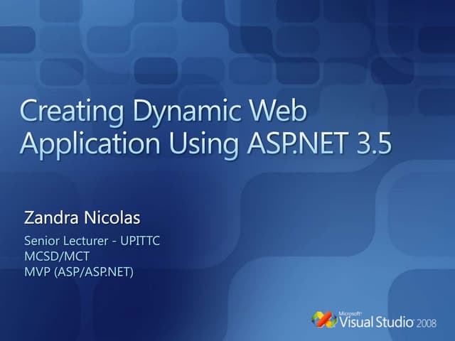 Creating Dynamic Web Application Using ASP.Net 3 5_MVP Alezandra Buencamino N...