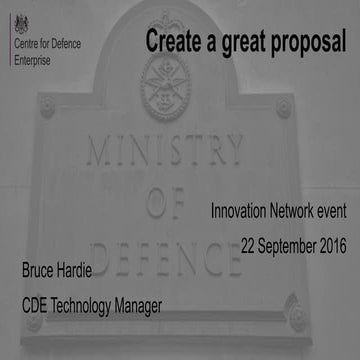 Create a great CDE proposal 22 September 2016