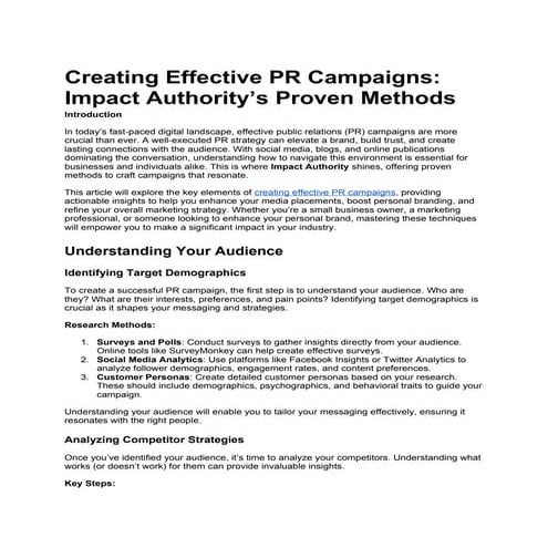Creating Effective PR Campaigns_ Impact Authority’s Proven Methods.docx