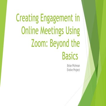 Creating engagement in online meetings using zoom