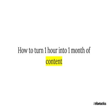 Creating episodic content | tribetactics