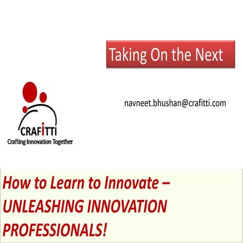 Creating innovation professionals