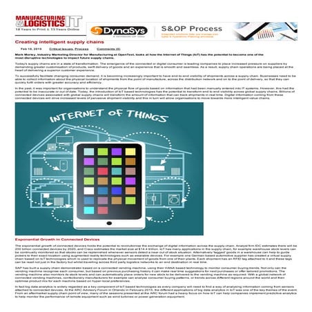 Creating Intelligent Supply Chains   
