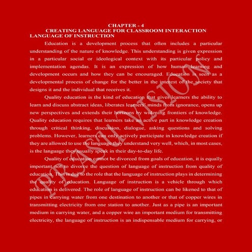 Creating language for classroom interaction