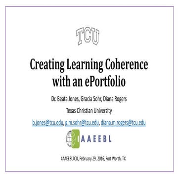 Creating learning coherence with an eportfolio