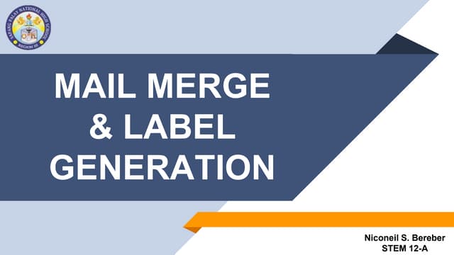 Creating mail merge
