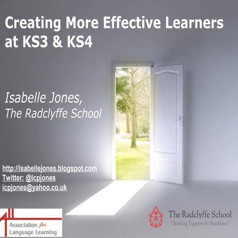 Creating more effective learners at ks3 and ks4