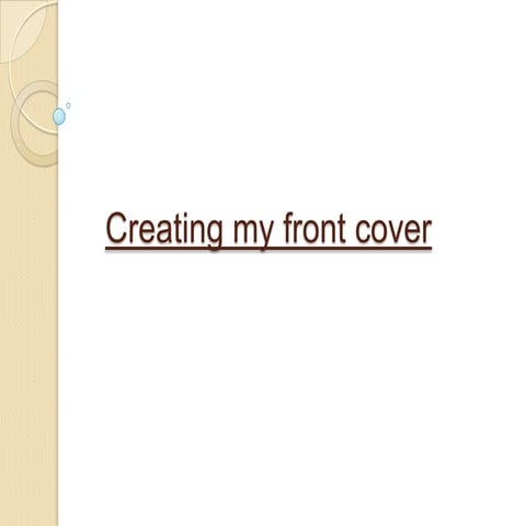 Creating my front cover
