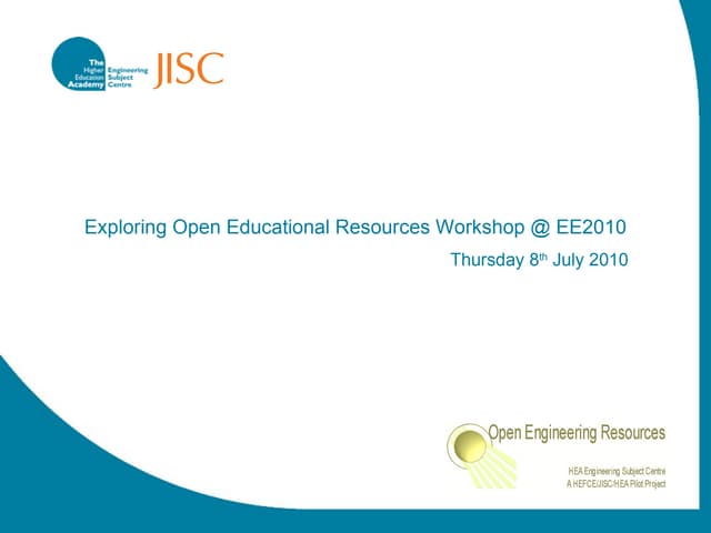 OERP Workshop; Methods & Processes- Creating OER