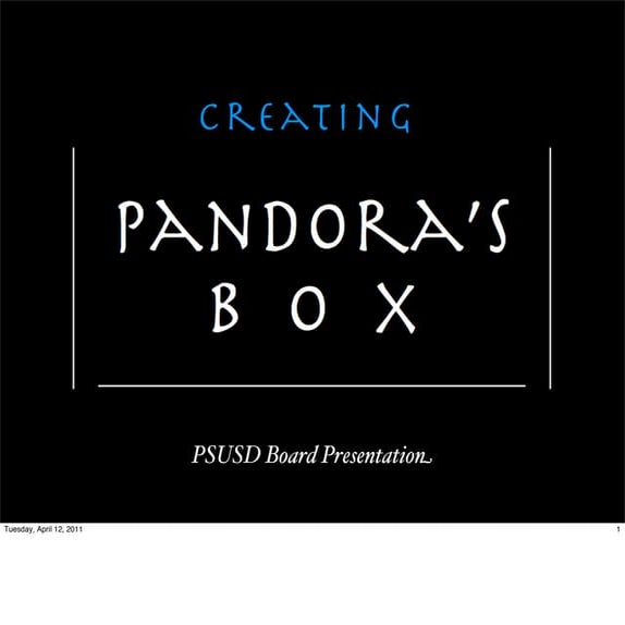 Creating Pandora's Box