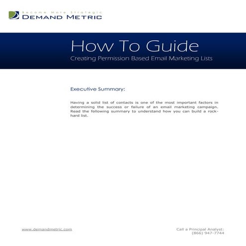 Creating Permission-Based Email Marketing Lists