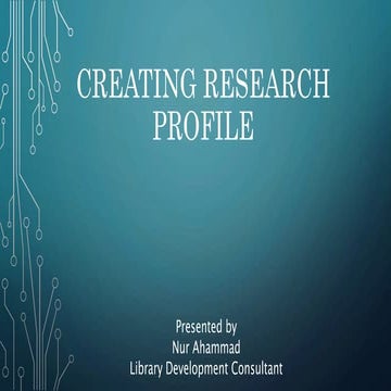 Creating Research profile