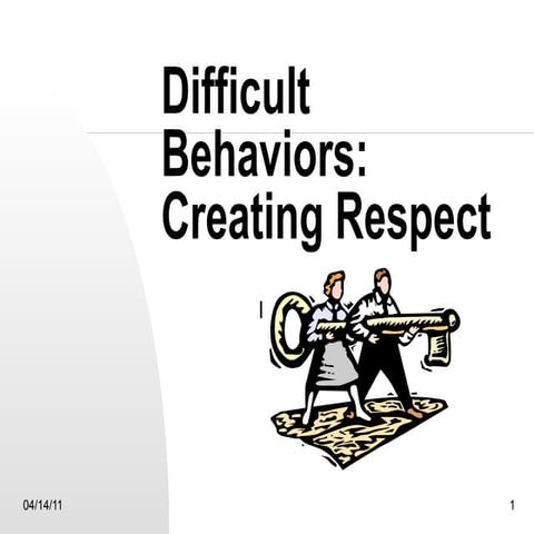 Difficult behaviors: Creating Respect