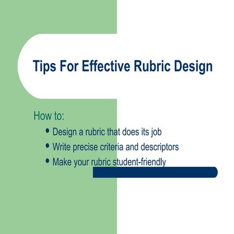 Creating rubrics
