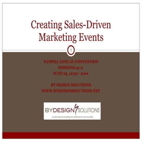 Creating Sales Driven Events