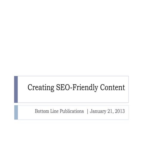 Creating seo friendly content