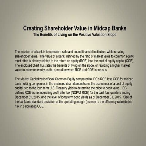 Creating Shareholder Value in Midcap Banks