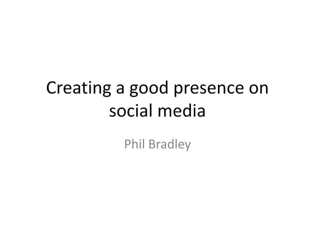 Creating a social media presence