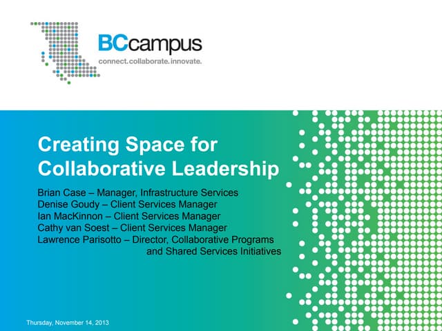 Creating Space for Collaborative Leadership