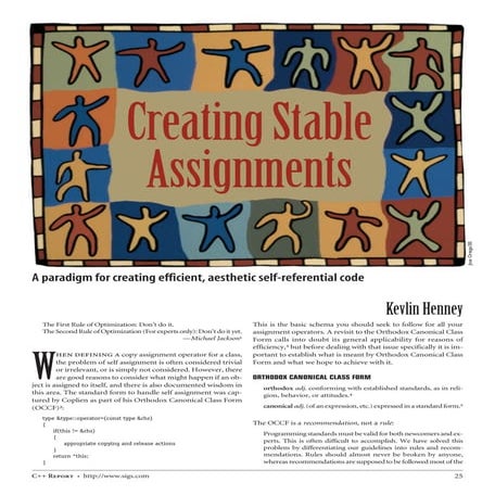 Creating Stable Assignments