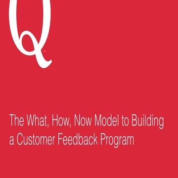 The What, How, Now Model to Building a Customer Feedback Program