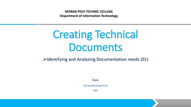 Creating technical documents