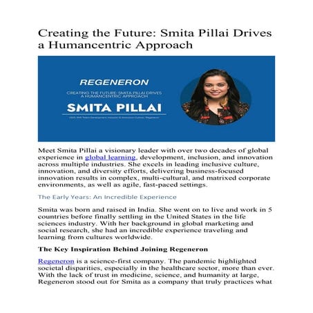 Creating the Future: Smita Pillai Drives a Humancentric Approach