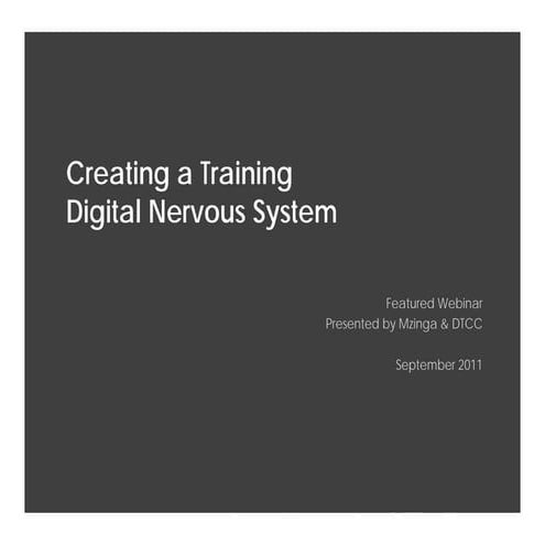 Creating A Training Digital Nervous System