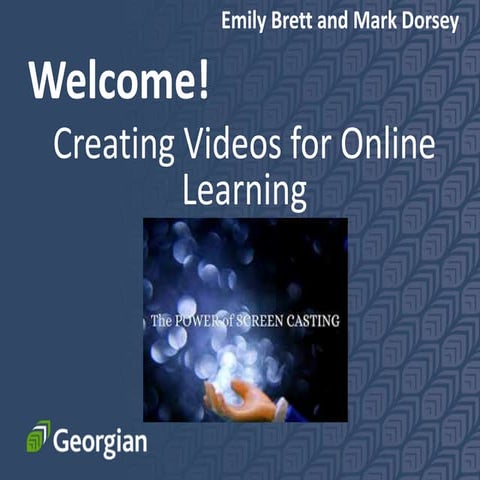 Creating videos for online learning
