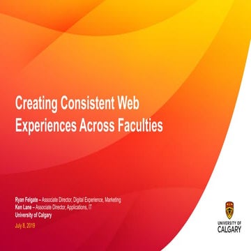 Creating a consistent web experience across all faculties | PDF