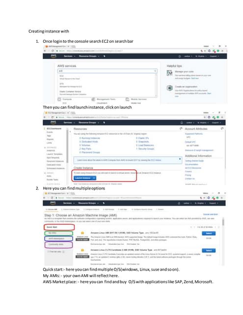 How to Create instance in aws 
