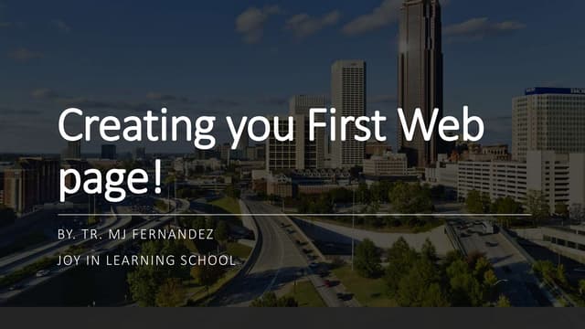 Creating you first web page!
