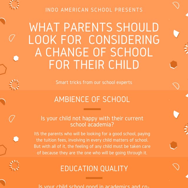 What parents should look for considering a change of schools for their child