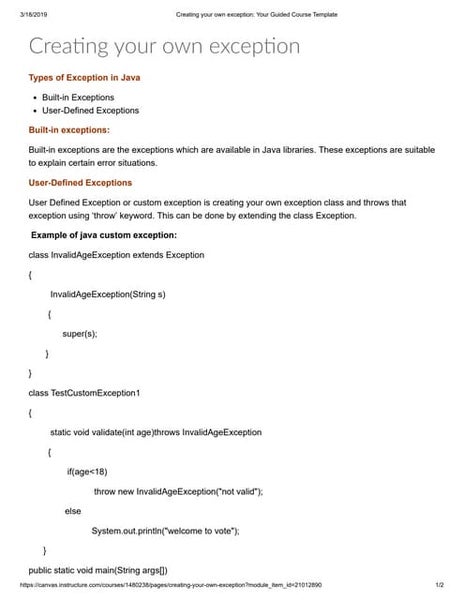 Java Exceptions Handling