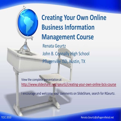 Creating your own online business information management course