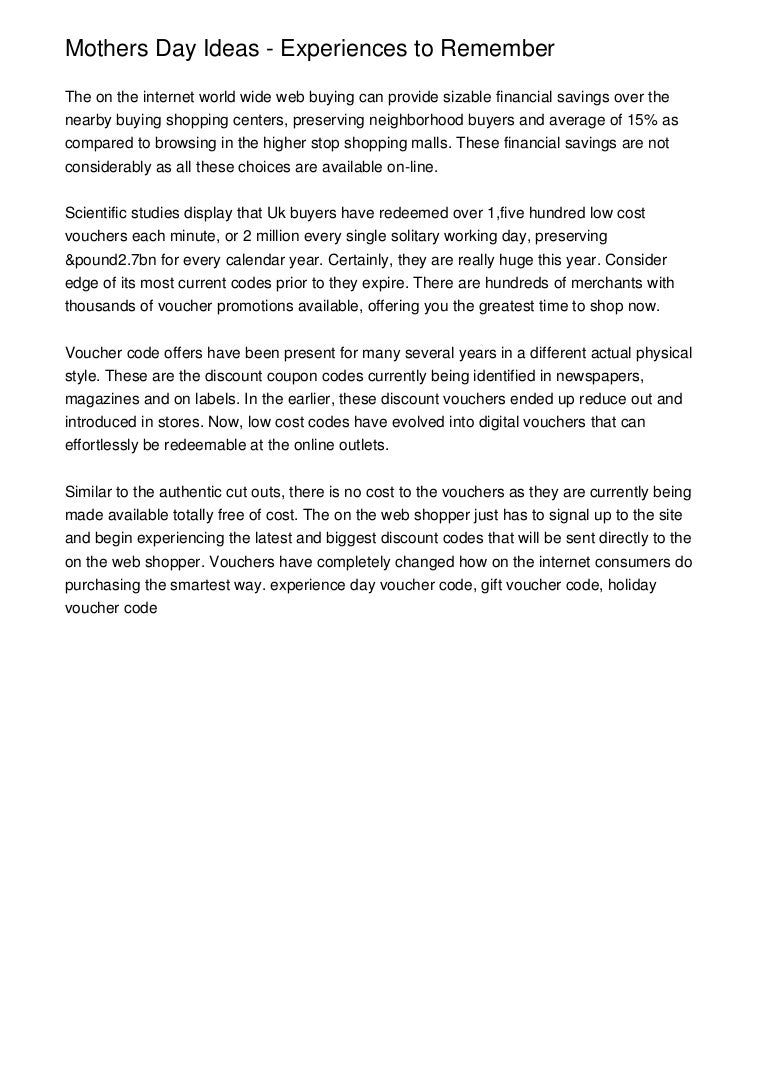 mothers day ideas experiences