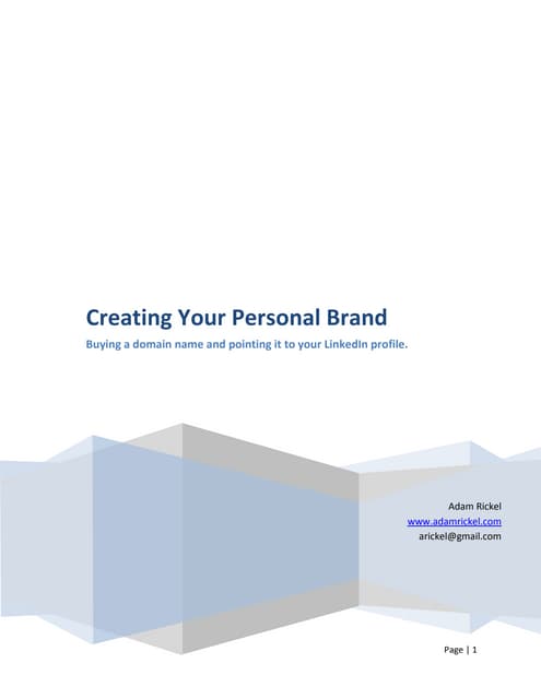 Creating Your Personal Brand