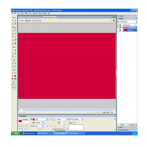 Creation of double page spread
