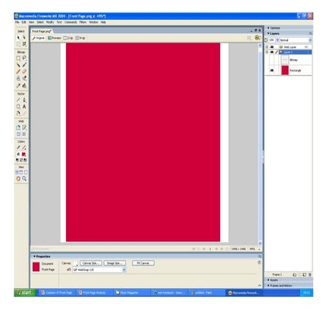Creation of front page