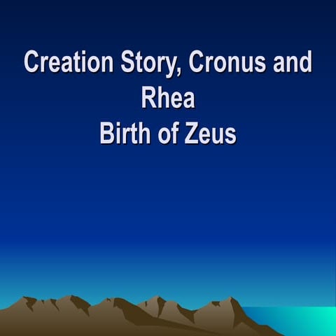 Creation story, cronus and rhea