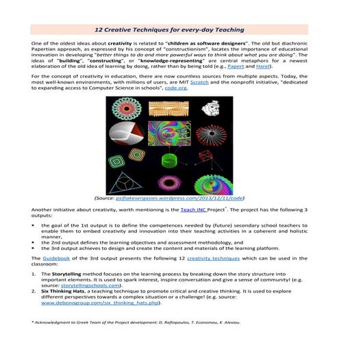 12 Creative Techniques for every-day Teaching