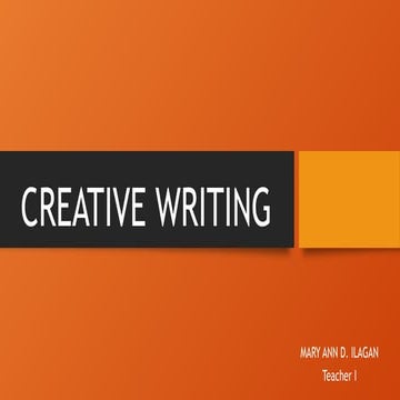 CREATIVE WRITING LESSONS FOR SENIOR HIGH SCHOOL