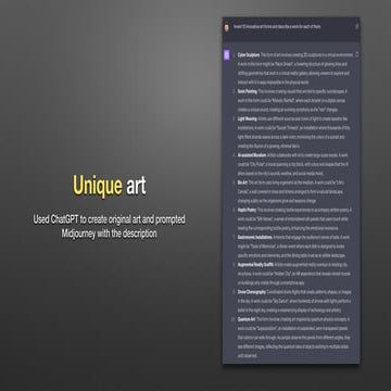Creative art using ChatGPT and Midjourney
