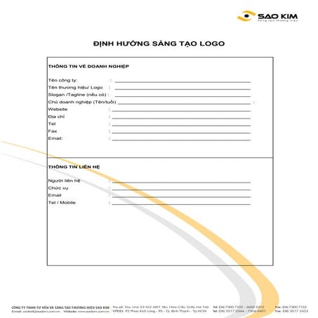 Bản Creative brief - Design Brief - Định hướng sáng tạo